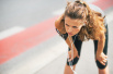 Portrait Of Tired Fitness Young Woman Outdoors In The City Catch