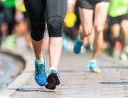 Woman legs and feet closup Marathon